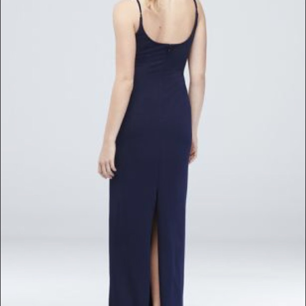 David’s Bridal NEW Scoopback Sheath Dress, Navy